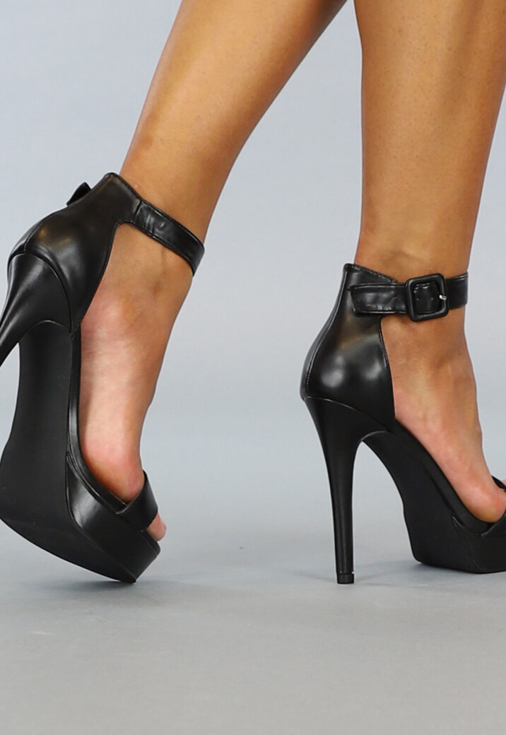 Zwarte Sandaletten met Plateau