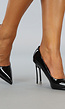 Zwarte Laklook Pumps met Doorzichtige Hak