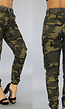 Groene Cargo Broek met Camouflage Print