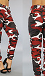 Roestbruine Cargo Broek met Camouflage Print