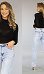 Longsleeve Glitter Body met Vloeiende Lijnen Patroon Zwart