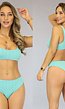 Turquoise Bikinibroekje met Schakelpatroon