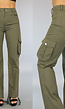 Tall Legergroene Straight Leg Cargo met Veter Details