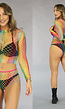 Festival Regenboog Fishnet Two-Piece