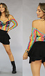 Festival Regenboog Fishnet Bodysuit