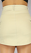 Beige High Waist Cargo Skort met Zakken