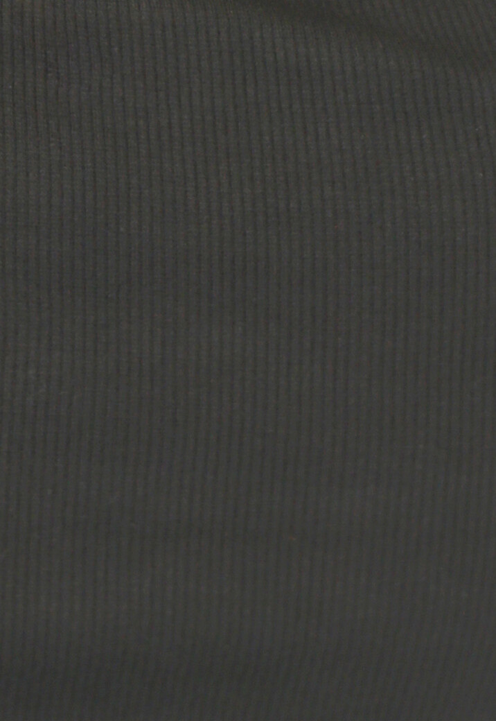 Zwarte Longsleeve Rib Top met Uitsnede