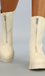 Beige Kuitlaarsjes met Sock en Rits Detail