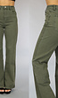 Groene High Waist Straight Leg Jeans