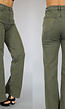 Groene High Waist Straight Leg Jeans