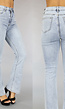 Lichtblauwe High Waist Jeans met Flair Pijpen