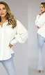 Basic Witte Blouse met Pofmouwen