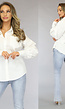 Basic Witte Blouse met Pofmouwen