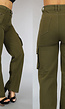 Groene Straight Leg Cargo met Veter Details