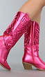 Metallic Fuchsia Lage Cowboylaarzen