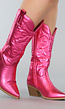 Metallic Fuchsia Lage Cowboylaarzen