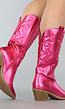 Metallic Fuchsia Lage Cowboylaarzen