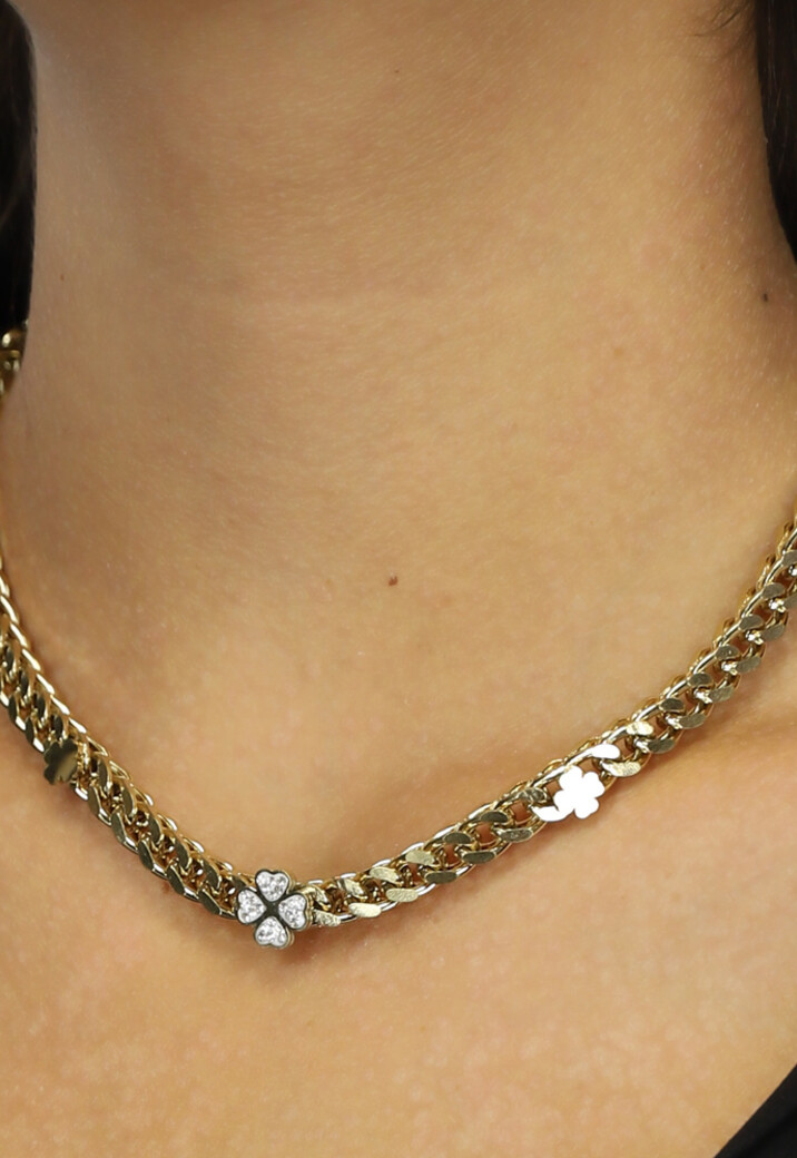 Goudkleurige Chain Ketting met Bedeltjes