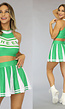 Groen Cheerleader Kostuum