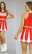 Rood Cheerleader Kostuum