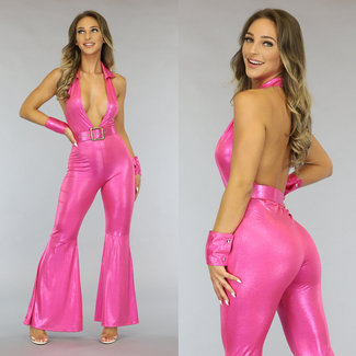 OP=OP CARNAVAL Sexy Glimmend Roze 70's Kostuum