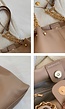 Camel Lederlook Handtas met Ketting Handvat