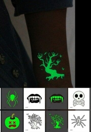 BF2023 Scary Glow In The Dark Plak Tattoo Set