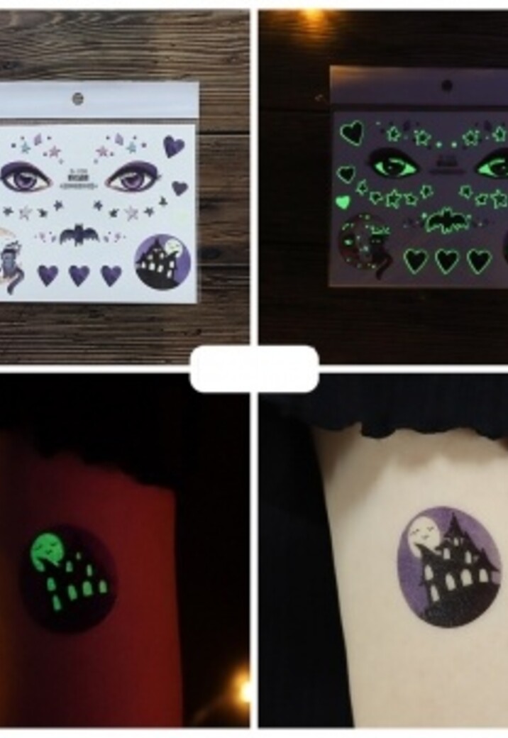 Halloween Glow In The Dark Tijdelijke Tattoo Set