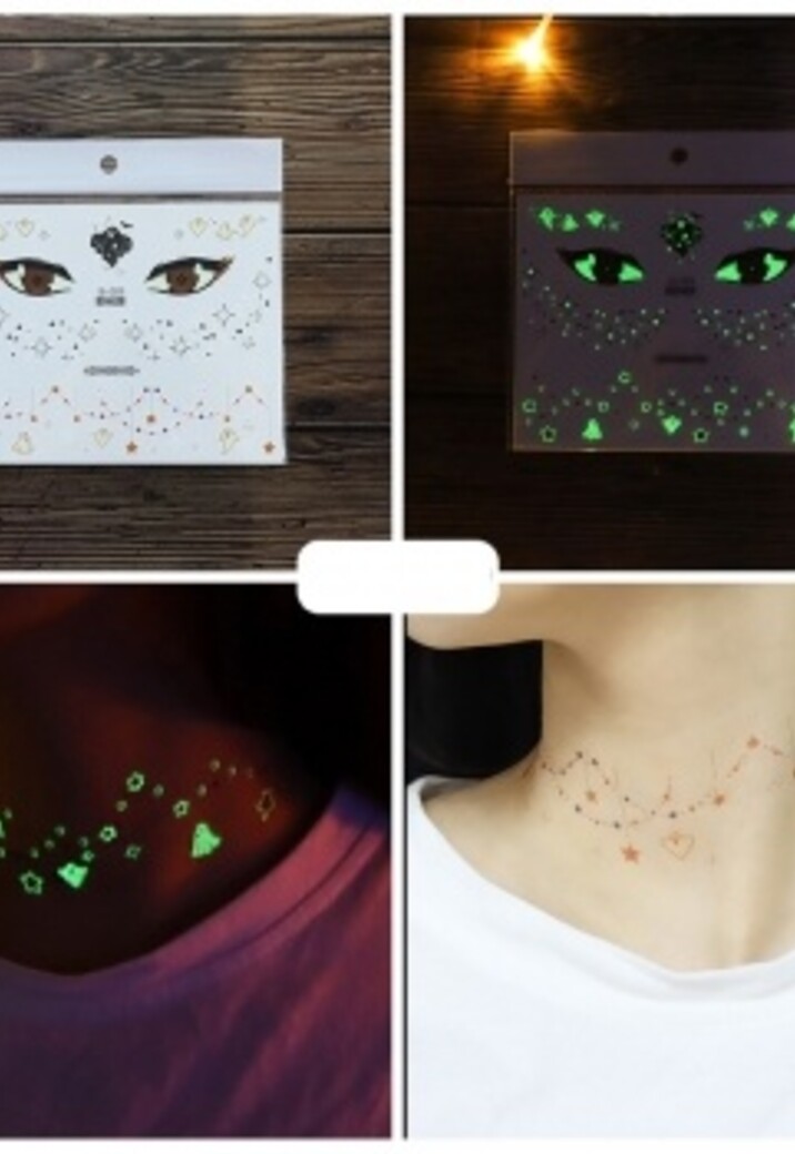 Halloween Glow In The Dark Tijdelijke Tattoo Set