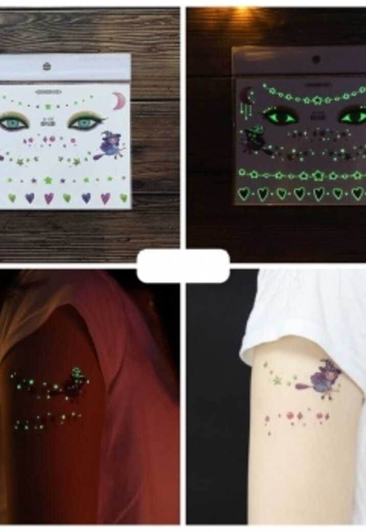 Halloween Glow In The Dark Tijdelijke Tattoo Set