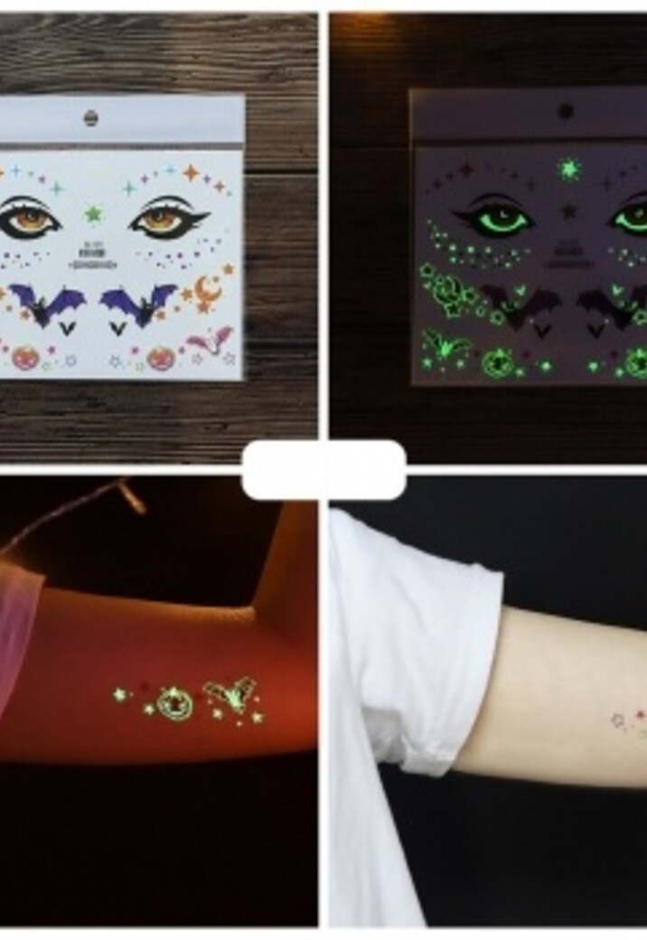 Halloween Glow In The Dark Tijdelijke Tattoo Set