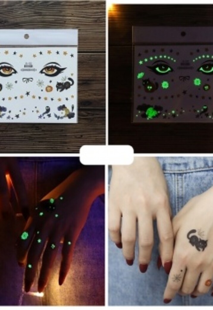 Halloween Glow In The Dark Tijdelijke Tattoo Set