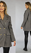 Grijze Basic Trenchcoat met Dubbele Knoopsluiting