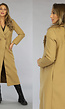 Camel Lange Basic Trenchcoat met Knoopsluiting