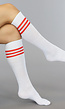 Sporty Witte Kousen met Rode Strepen