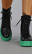 Zwarte Chelsea Boots met Groene Zool