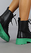 Zwarte Chelsea Boots met Groene Zool