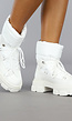 Witte Gewatteerde Snowboots met Grove Zool