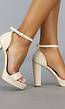 Beige Lak Peeptoe Sandaletten