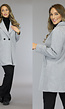 Basic Grijze Trenchcoat met Zakken