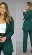 Classy Donkergroene Blazer met Knoopsluiting