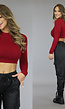 Wijnrode Longsleeve Crop Top