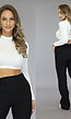 Witte Longsleeve Crop Top