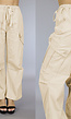 Beige Cargo Broek met Elastische Band