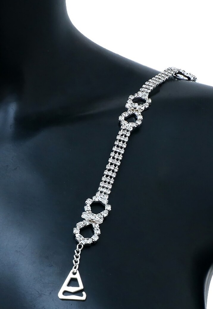 Zilveren Strass Bh Band met Infinity Teken