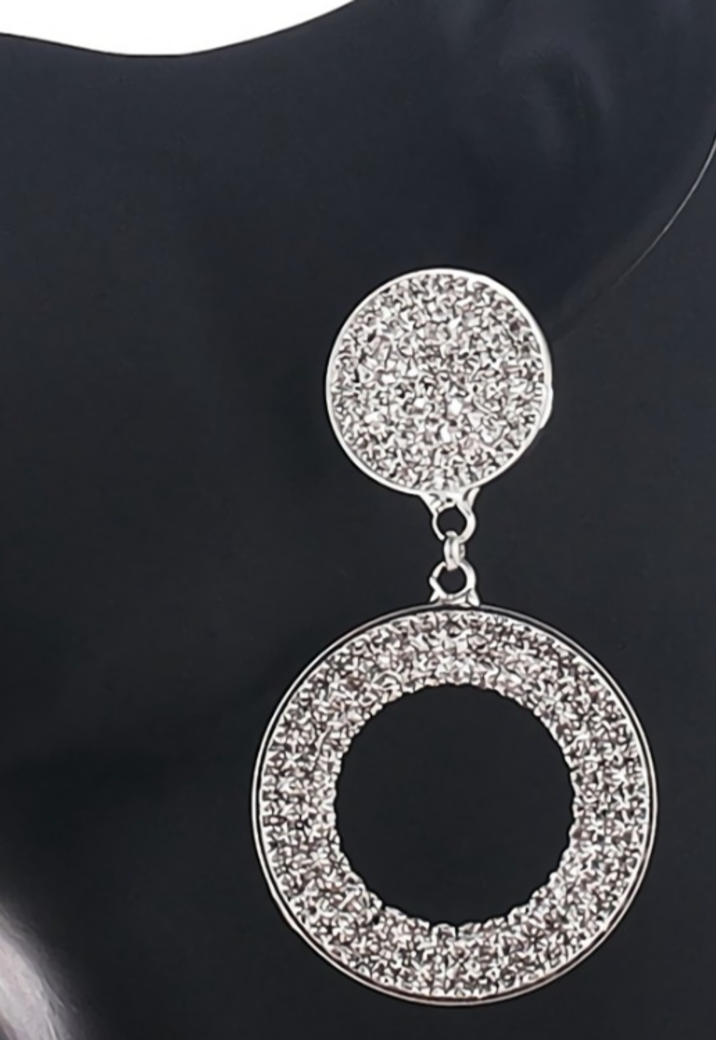 Grote Glam Cirkel Oorbellen Zilver