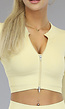 Zacht Gele Longsleeve Sporttop met Rits