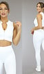 Witte Grove Rib Sporttop met Rits