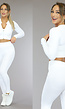 Witte Longsleeve Sporttop met Rits