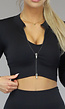Zwarte Longsleeve Sporttop met Rits